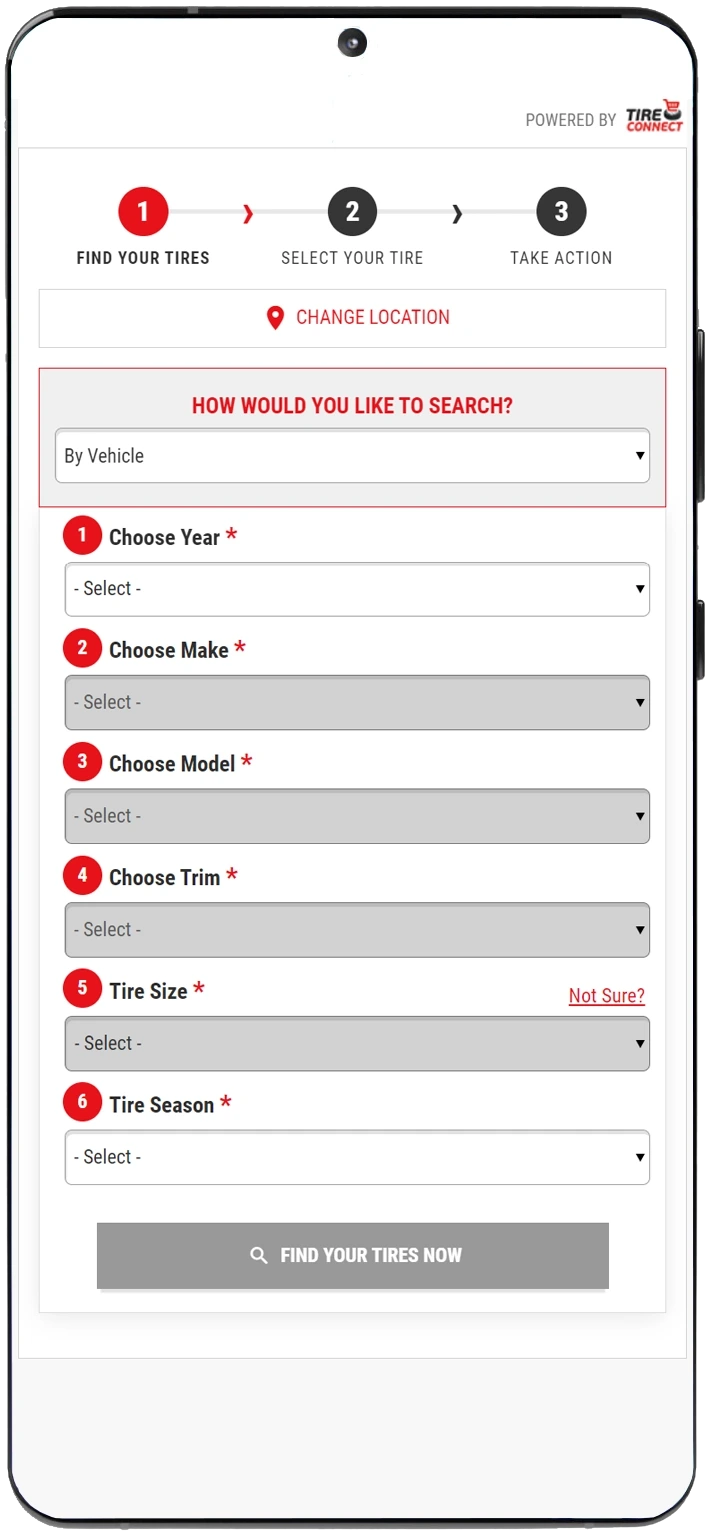 TireConnect App on iPhone